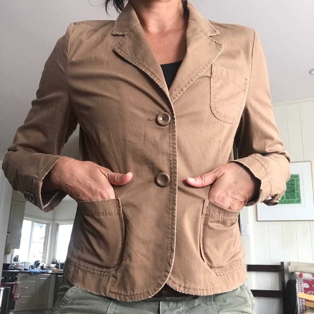 Aeropostale cotton brown blazer medium - Picture 2 of 16